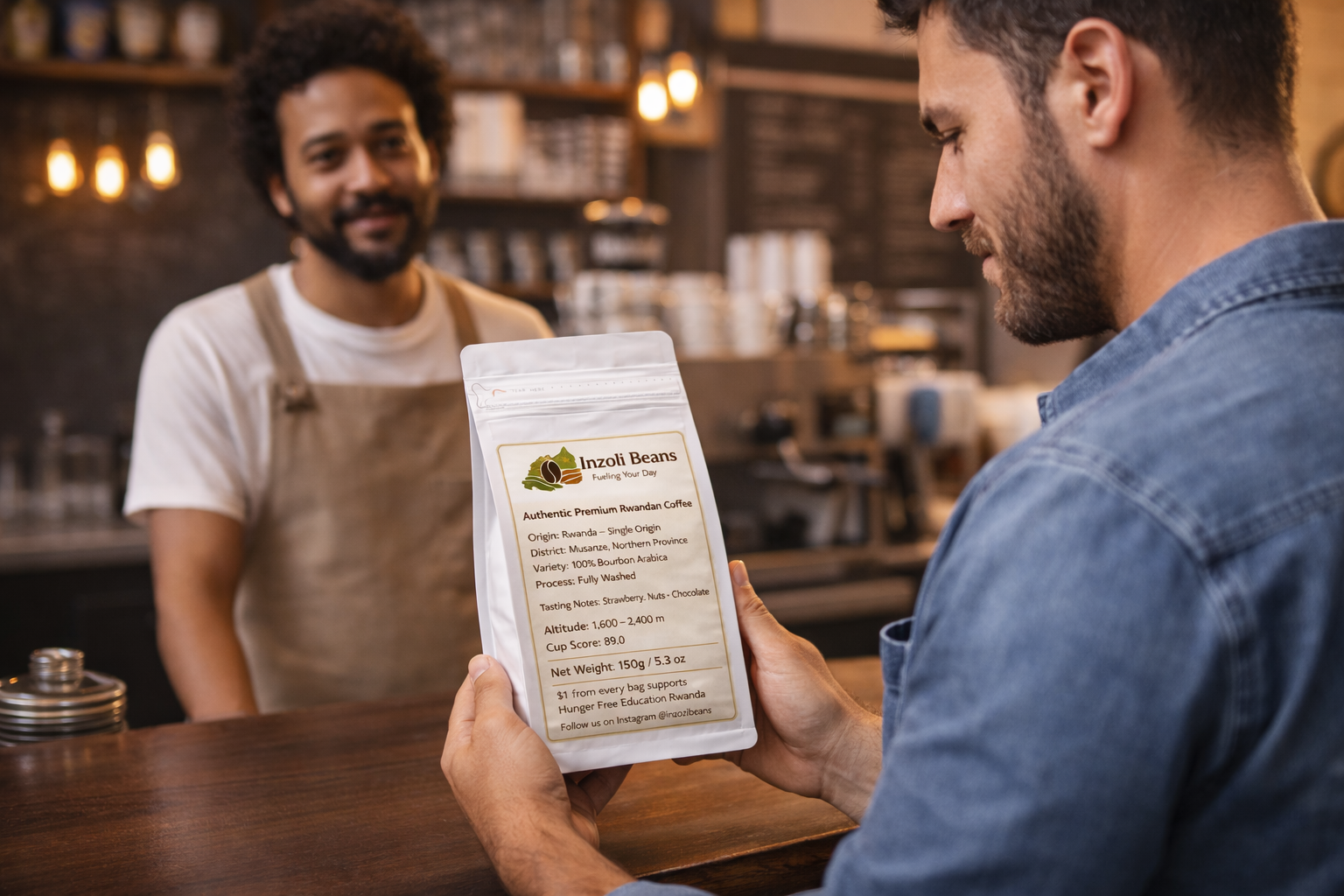 150g – Inzozi Beans Premium Rwandan Coffee.