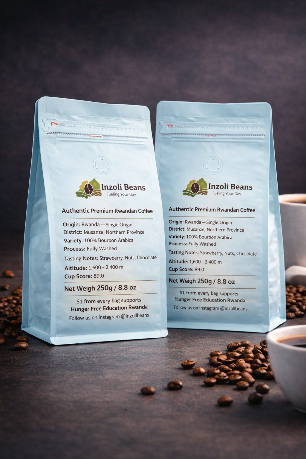 250g – Inzozi Beans Premium Rwandan Coffee.